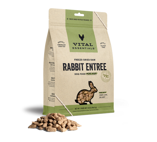 Vital Essentials® Freeze-Dried Raw Rabbit Entree Dog Food Mini Nibs, 14oz
