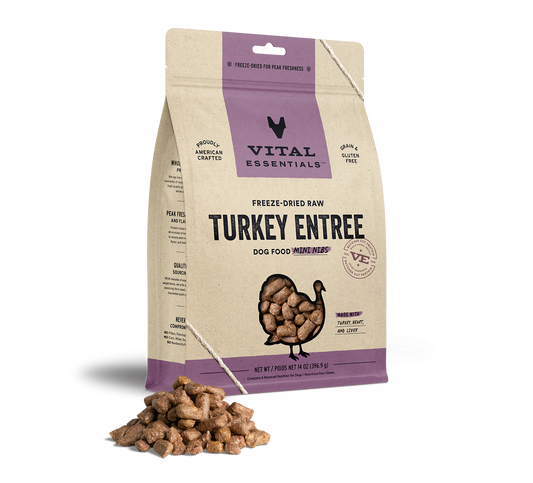 Vital Essentials® Freeze-Dried Raw Turkey Entree Dog Food Mini Nibs, 14oz