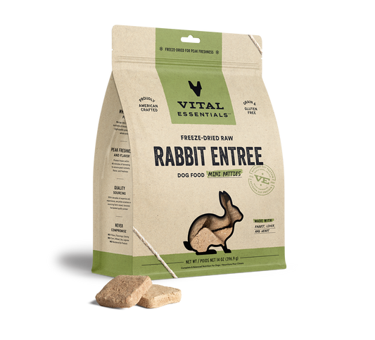 Vital Essentials® Freeze-Dried Raw Rabbit Entree Dog Food Mini Patties, 14oz