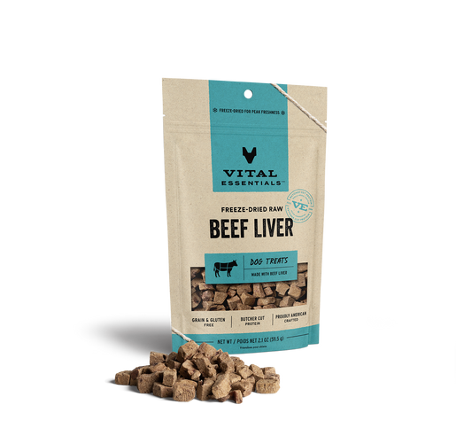 Vital Essentials® Freeze-Dried Beef Liver Dog Treats, 2.1 oz
