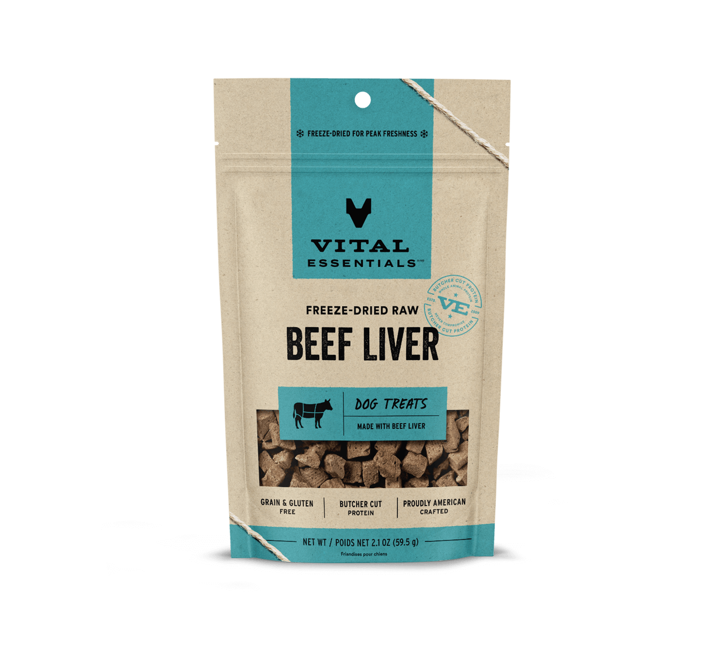 Vital Essentials® Freeze-Dried Beef Liver Dog Treats, 2.1 oz