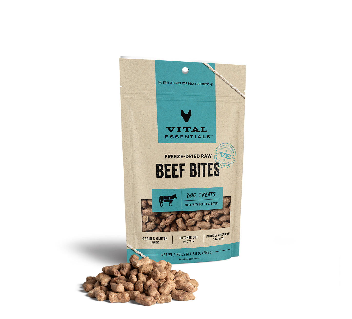 Vital Essentials® Freeze-Dried Beef Bites Dog Treats, 2.5 oz