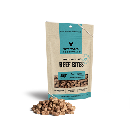 Vital Essentials® Freeze-Dried Beef Bites Dog Treats, 2.5 oz