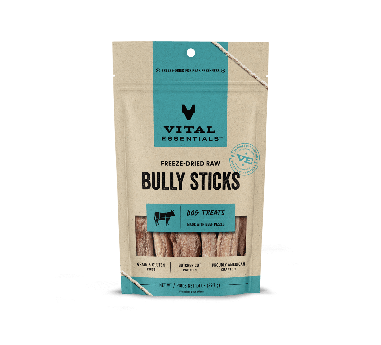 Vital Essentials® Freeze-Dried Bully Sticks Dog Treats, 1.4 oz
