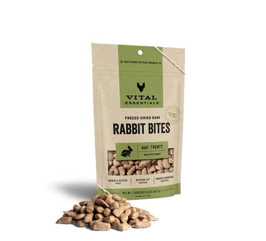 Vital Essentials® Freeze-Dried Rabbit Bites Dog Treats, 2 oz