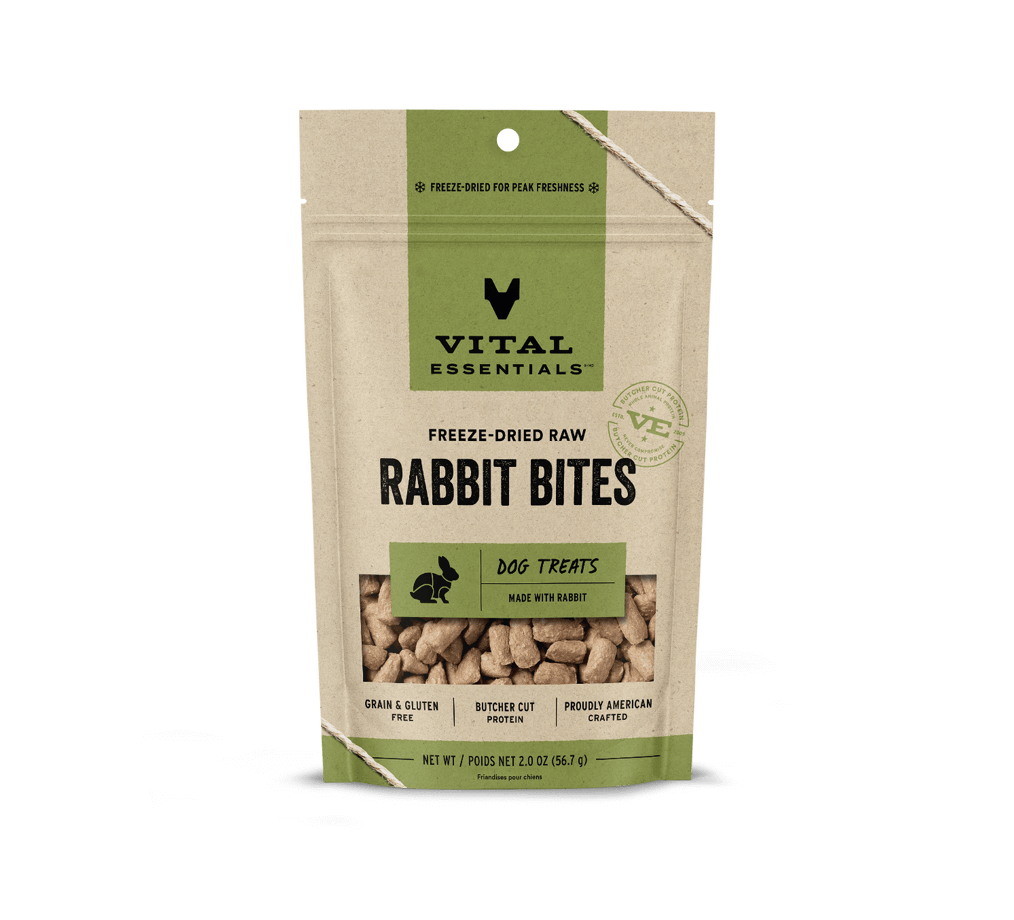 Vital Essentials® Freeze-Dried Rabbit Bites Dog Treats, 2 oz