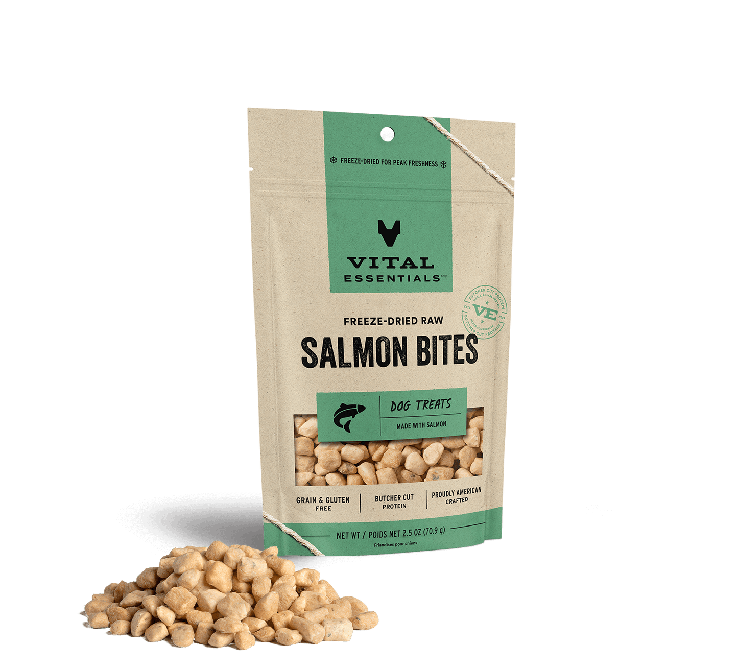 Vital Essentials® Freeze-Dried Raw Salmon Bites Dog Treats, 2.5 oz