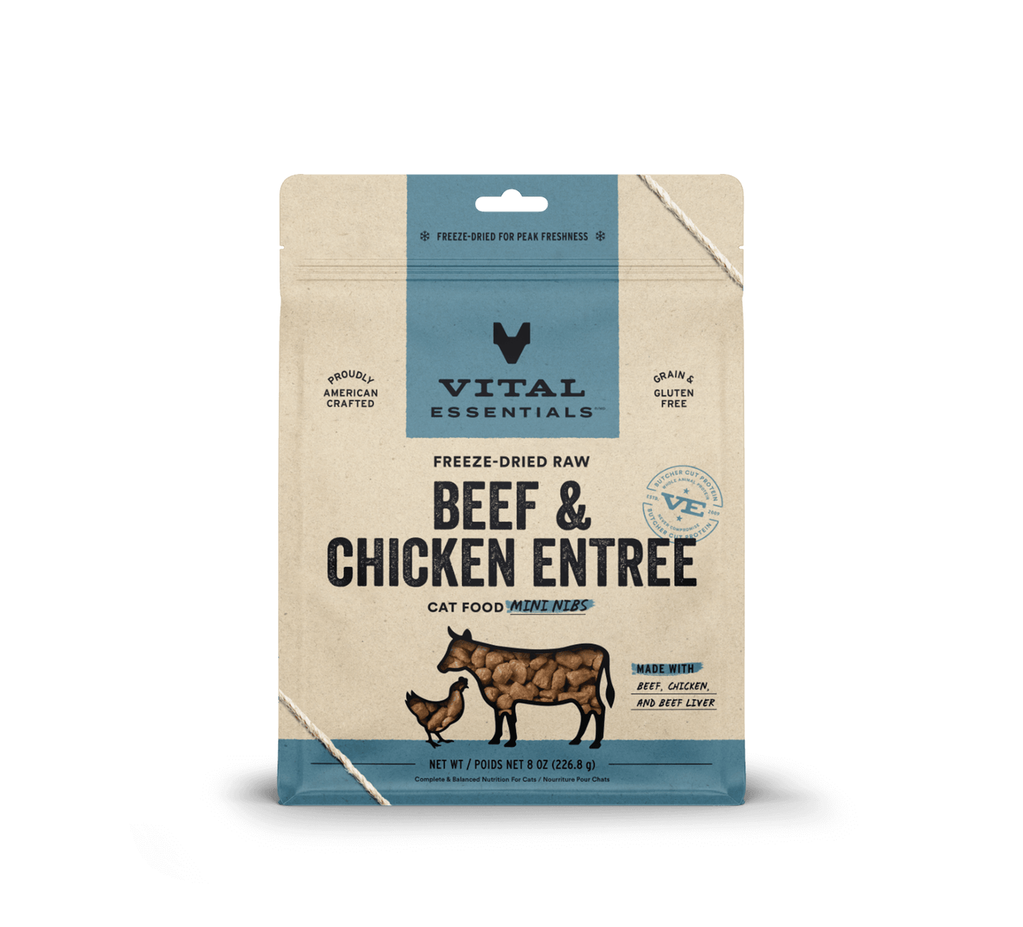 Vital Essentials® Freeze-Dried Raw Beef & Chicken Entree Cat Food Mini Nibs, 8 oz