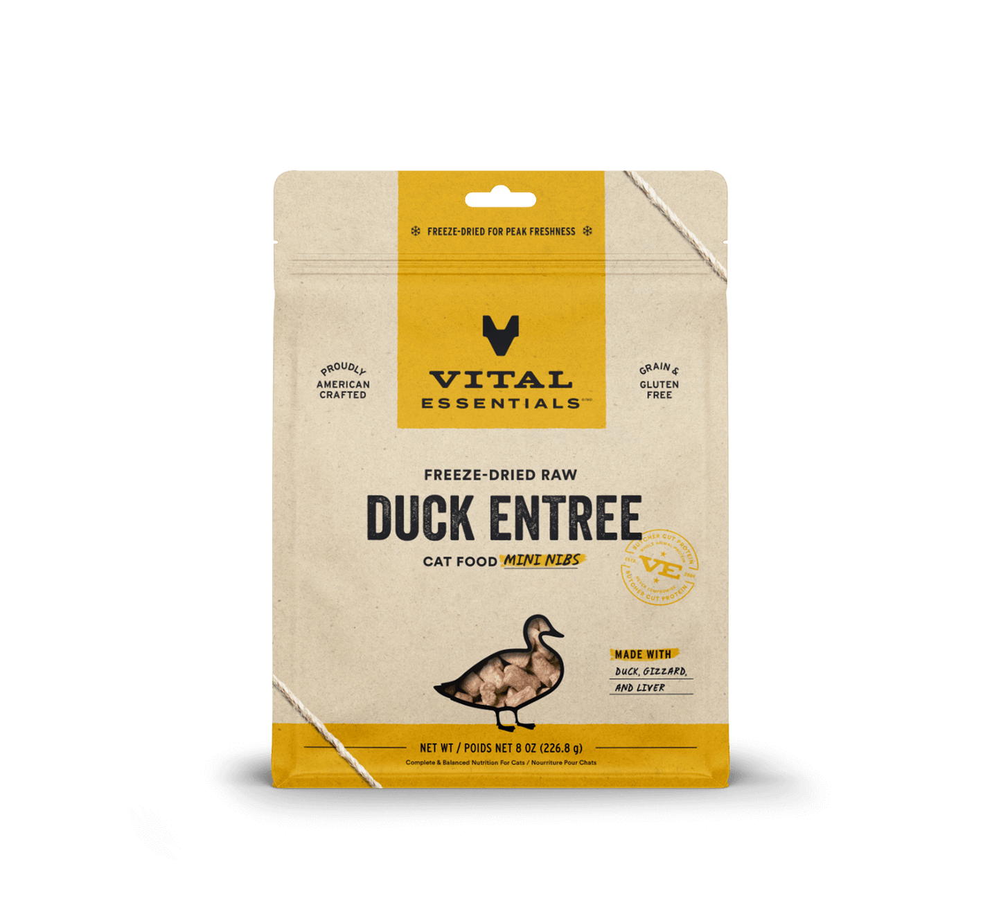 Vital Essentials® Freeze-Dried Raw Duck Entree Cat Food Mini Nibs, 8 oz