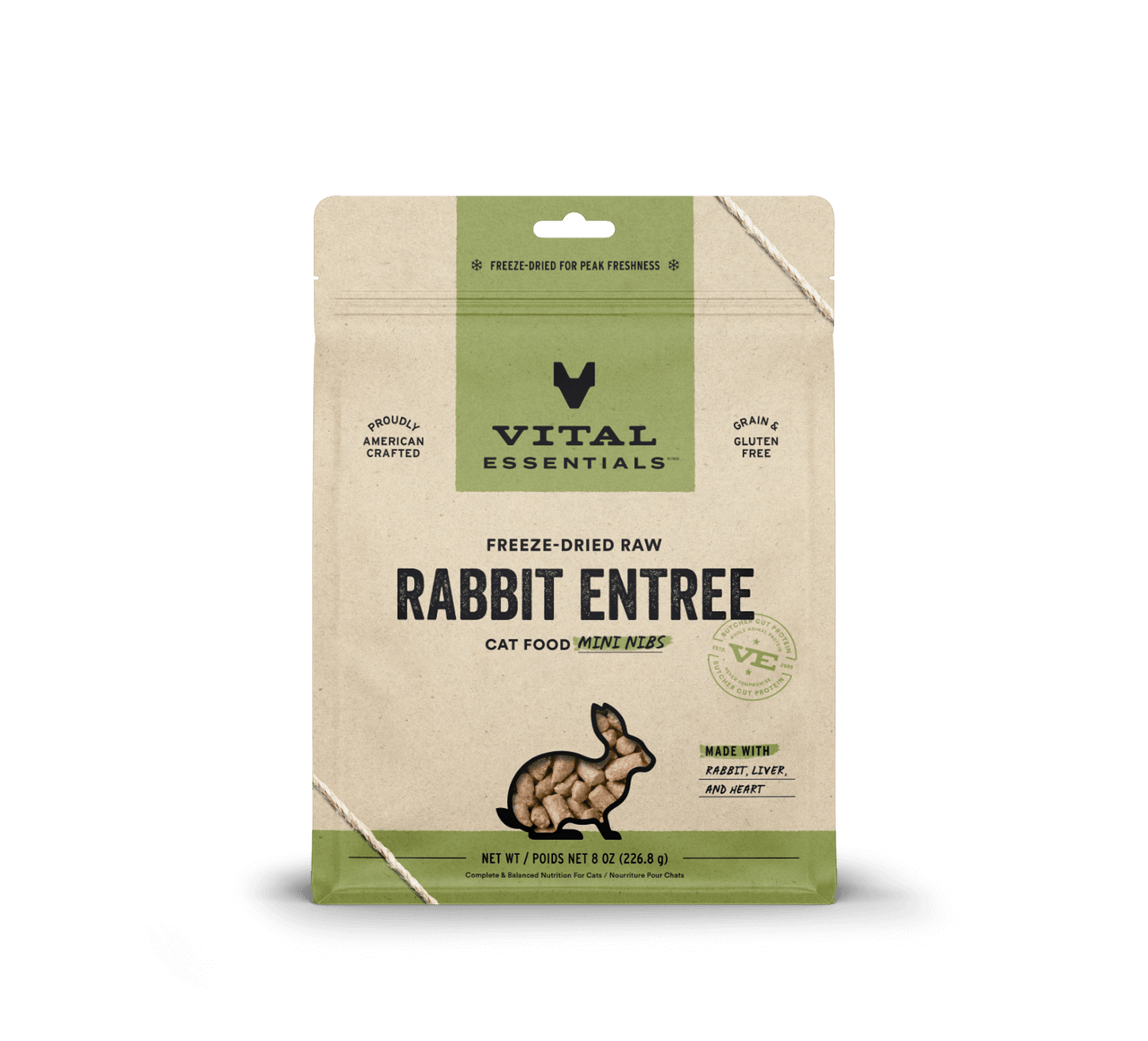 Vital Essentials® Freeze-Dried Raw Rabbit Entree Cat Food Mini Nibs, 8 oz