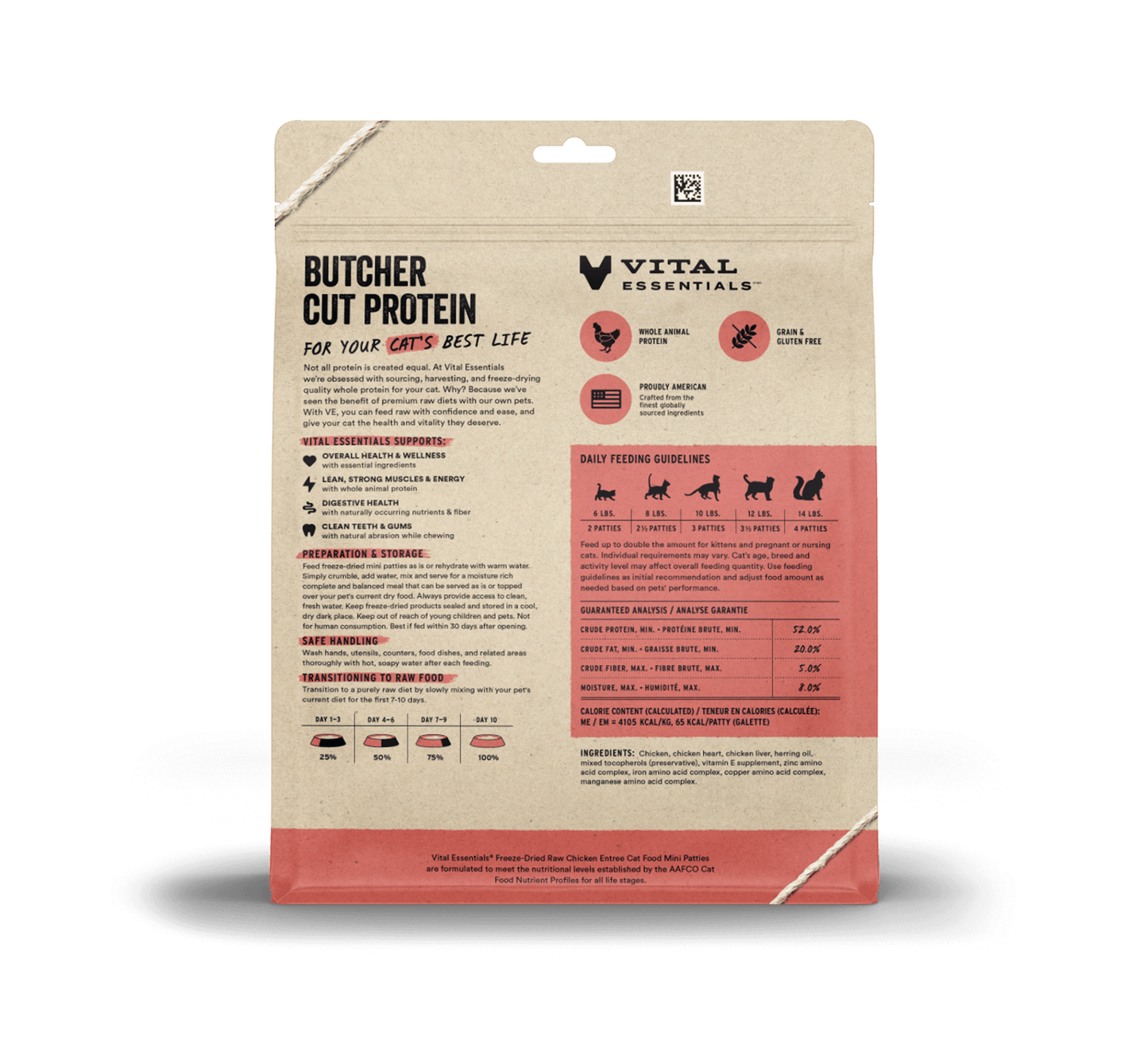Vital Essentials® Freeze-Dried Raw Chicken Entree Cat Food Mini Patties, 8 oz