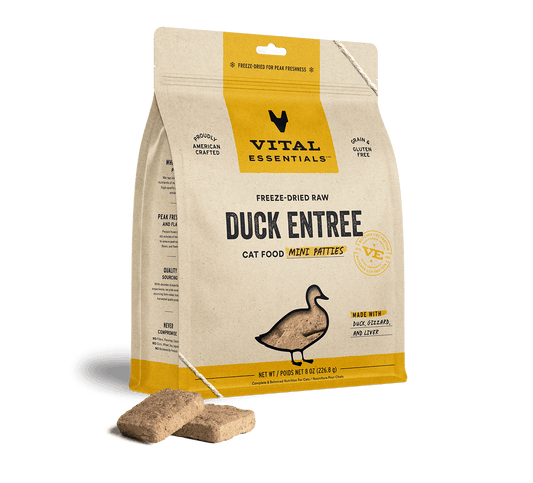Vital Essentials® Freeze-Dried Raw Duck Entree Cat Food Mini Patties, 8 oz