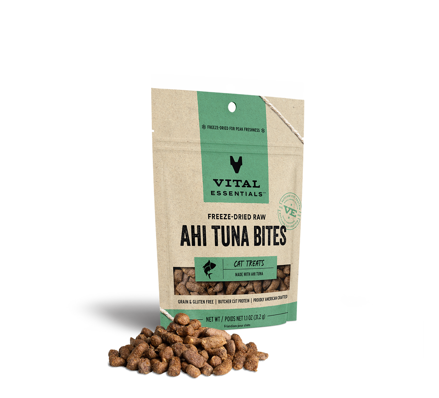Vital Essentials® Freeze-Dried Ahi Tuna Bites Cat Treats, 1.1 oz