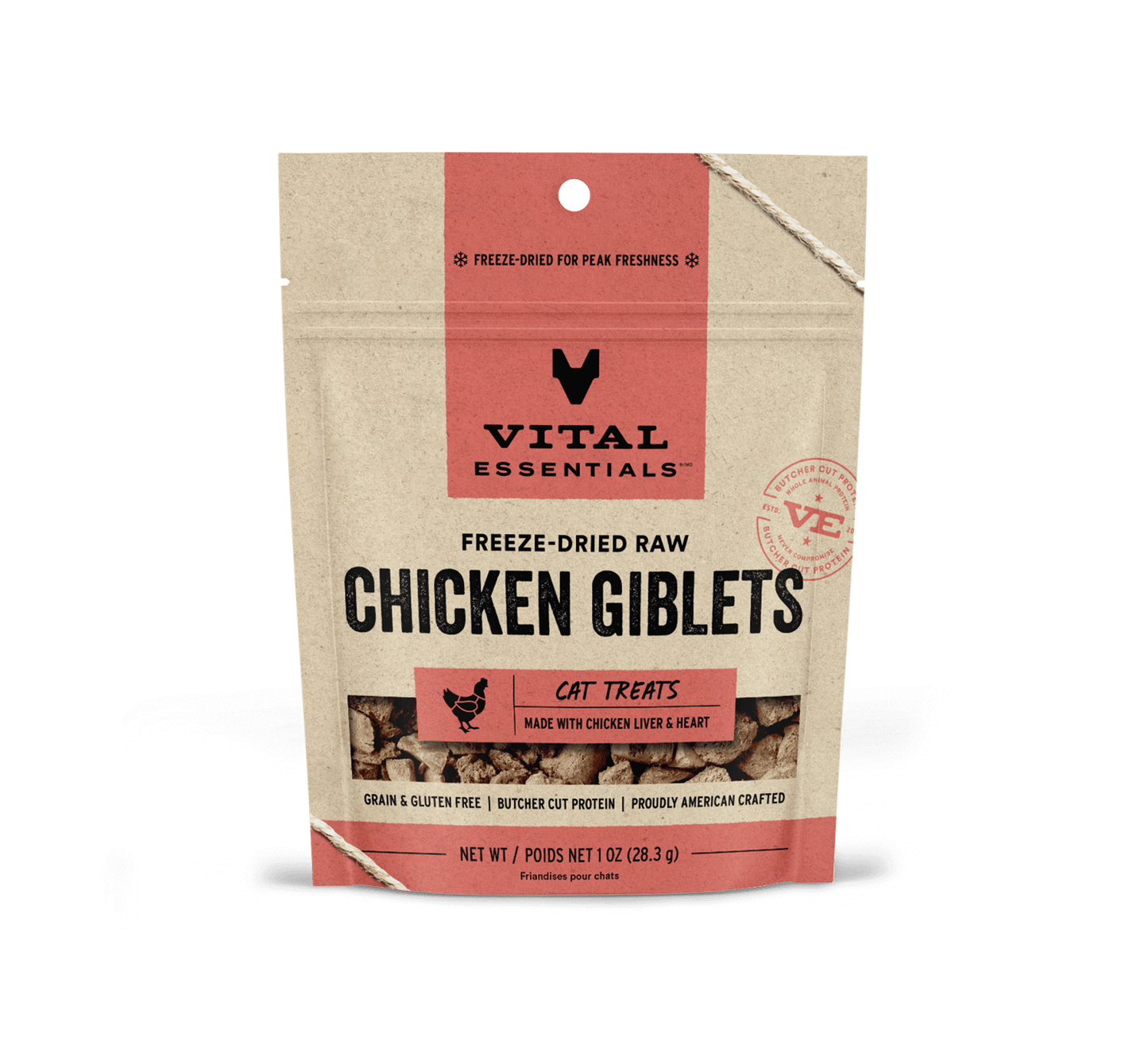 Vital Essentials® Freeze-Dried Chicken Giblets Cat Treats, 1 oz