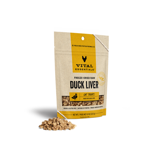 Vital Essentials® Freeze-Dried Duck Liver Cat Treats, 0.9 oz
