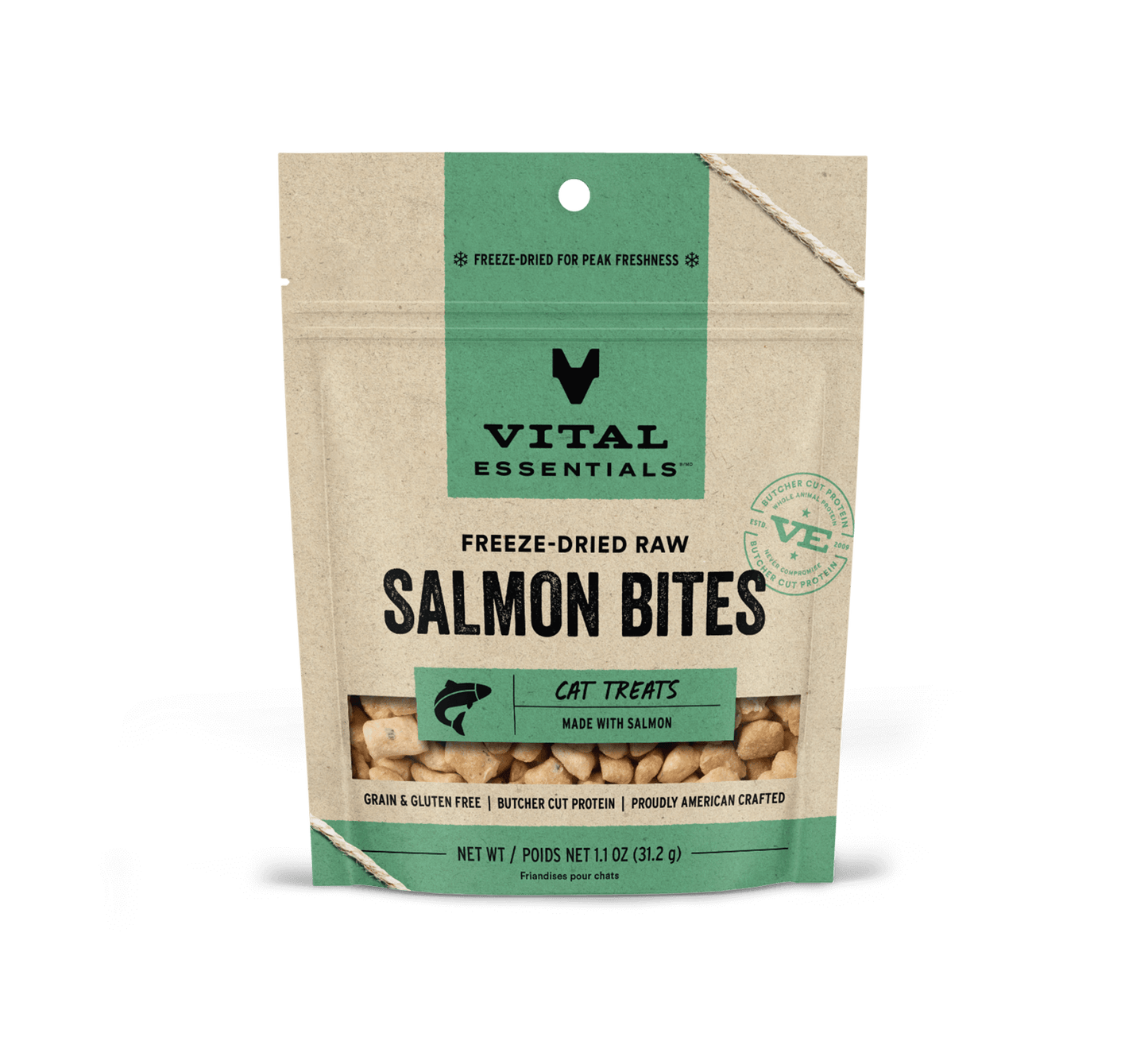 Vital Essentials® Freeze-Dried Salmon Bites Cat Treats, 1.1 oz
