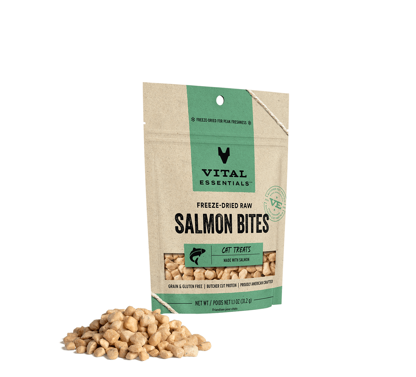 Vital Essentials® Freeze-Dried Salmon Bites Cat Treats, 1.1 oz