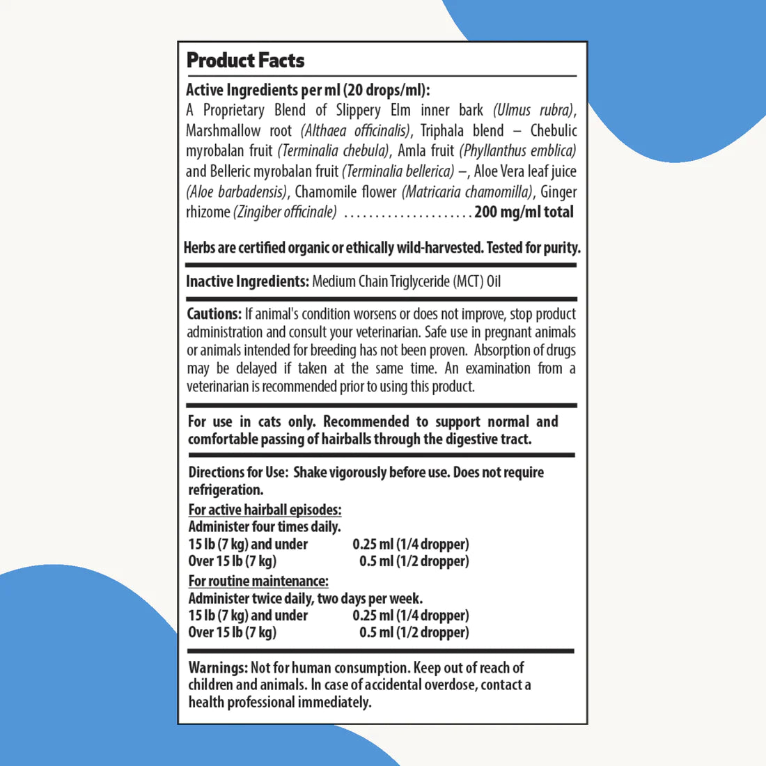 Pet Wellbeing - Hairball Gold - Natural Help for Hairballs (2fl oz / 59ml)