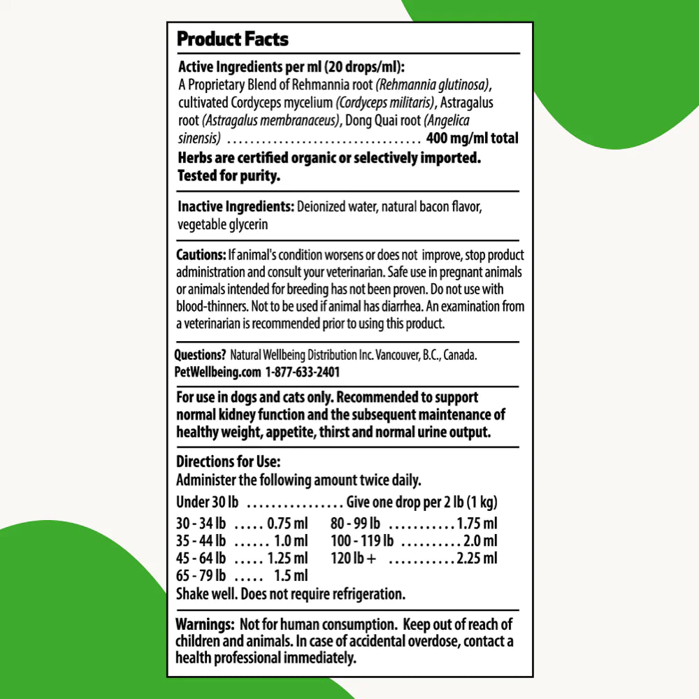 Pet Wellbeing - Kidney Support Gold - for Cats & Dogs Kidney Function