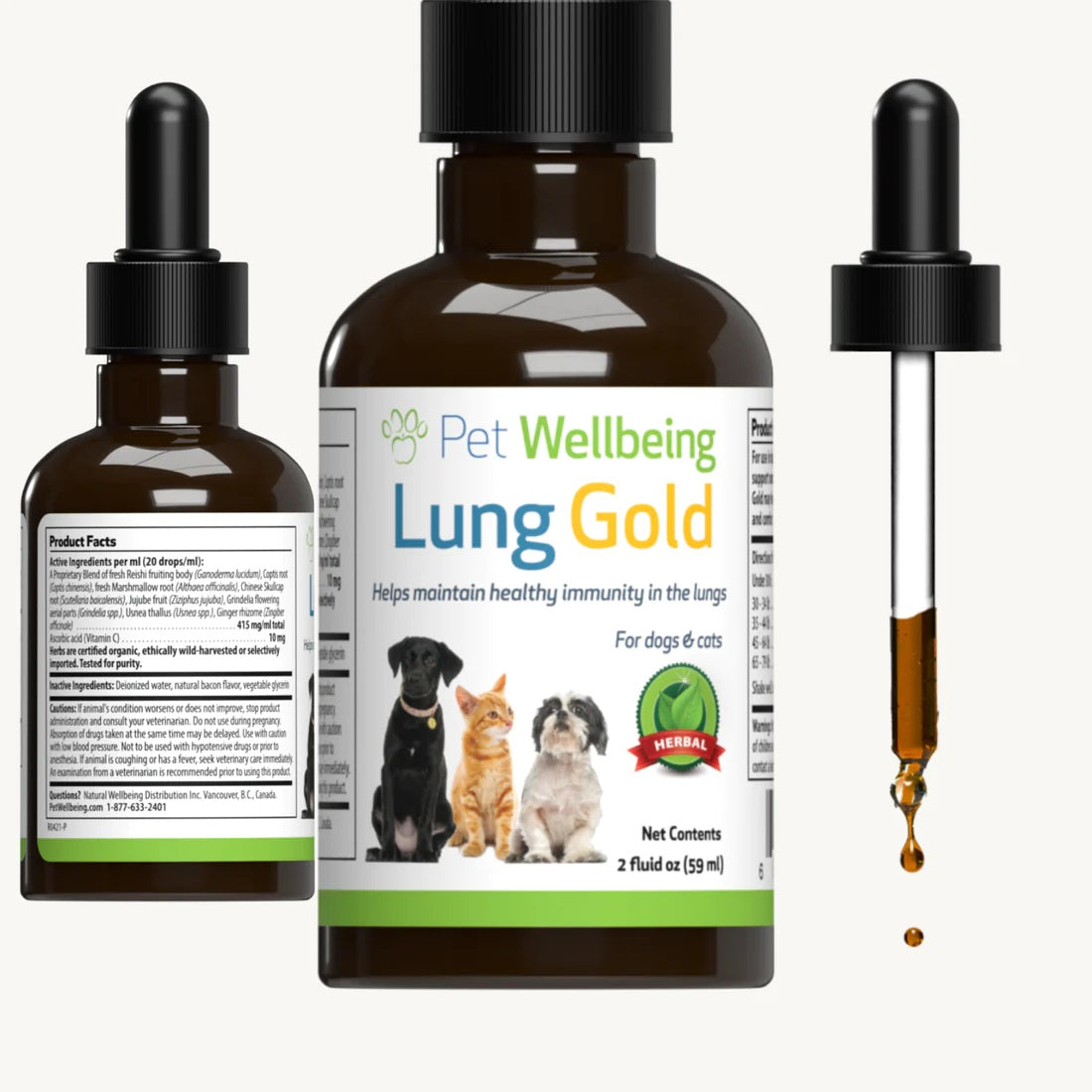 Pet Wellbeing - Lung Gold - for Cat & Dog Respiratory Stability