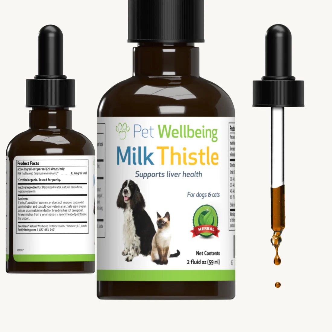 Pet Wellbeing - Milk Thistle - for Healthy Liver Function in Cats & Dogs