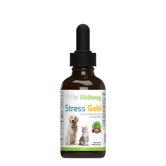 Pet Wellbeing - Stress Gold - for High Stress Situations in Cats & Dogs (2 oz / 59ml)