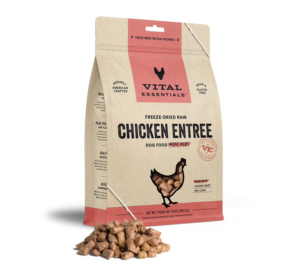 Vital Essentials® Freeze-Dried Raw Chicken Entree Dog Food Mini Nibs ...