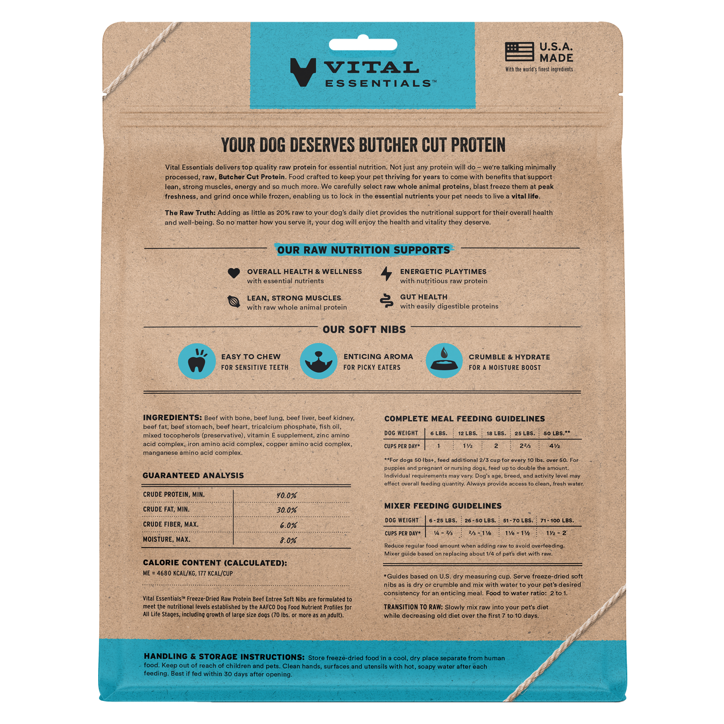 Vital Essentials® Freeze-Dried Raw Beef Entree & Mixer Dog Food Soft Nibs, 14 oz