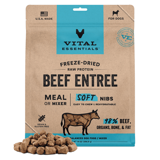 Vital Essentials® Freeze-Dried Raw Beef Entree & Mixer Dog Food Soft Nibs, 14 oz
