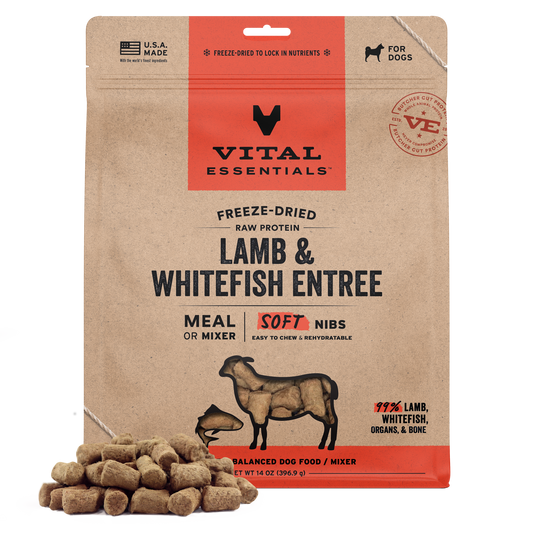 Vital Essentials® Freeze-Dried Raw Lamb & Whitefish Entree & Mixer Dog Food Soft Nibs, 14 oz