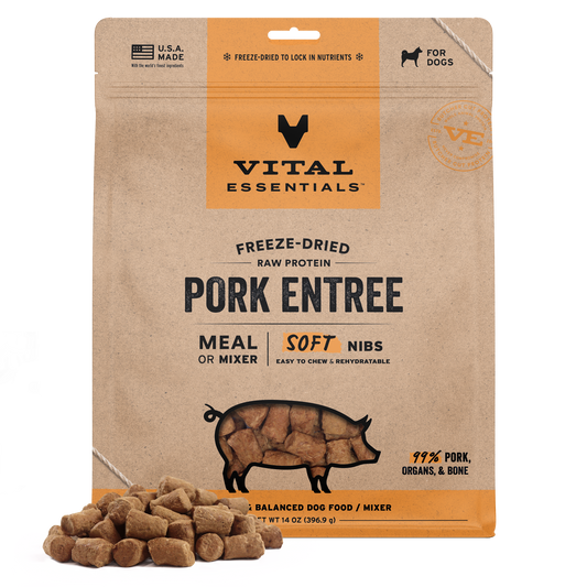 Vital Essentials® Freeze-Dried Raw Pork Entree & Mixer Dog Food Soft Nibs, 14 oz