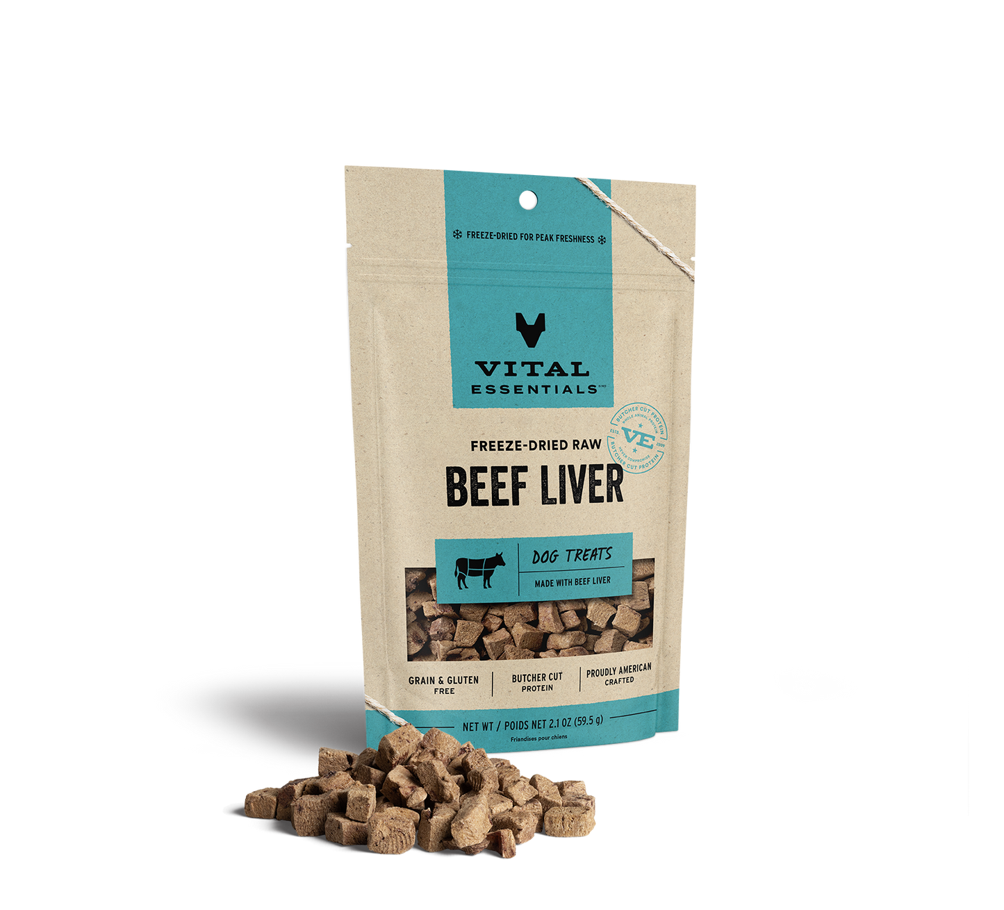 Vital Essentials® Freeze-Dried Beef Liver Dog Treats, 2.1 oz
