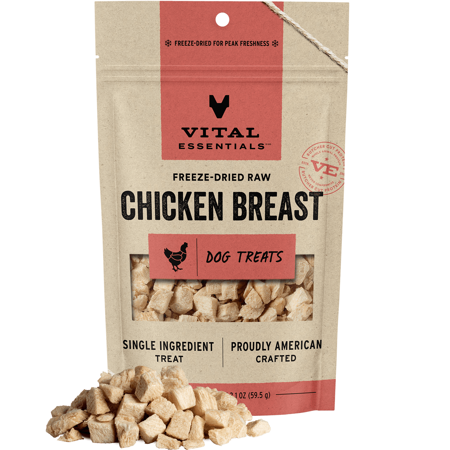 Vital Essentials® Freeze-Dried Chicken Hearts Dog Treats, 1.9 oz