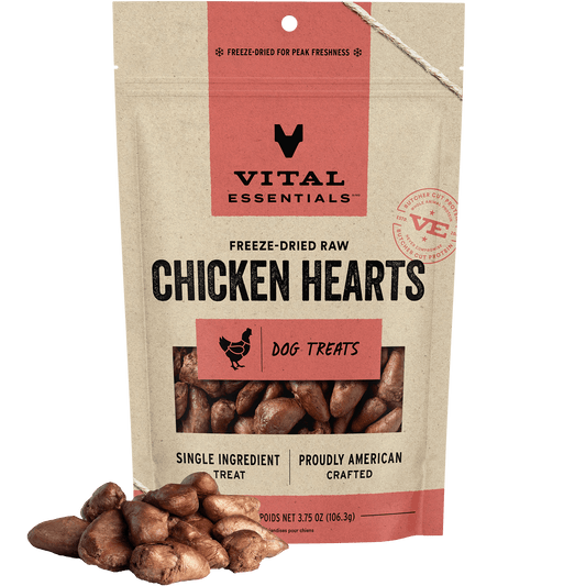 Vital Essentials® Freeze-Dried Chicken Hearts Dog Treats, 3.75 oz