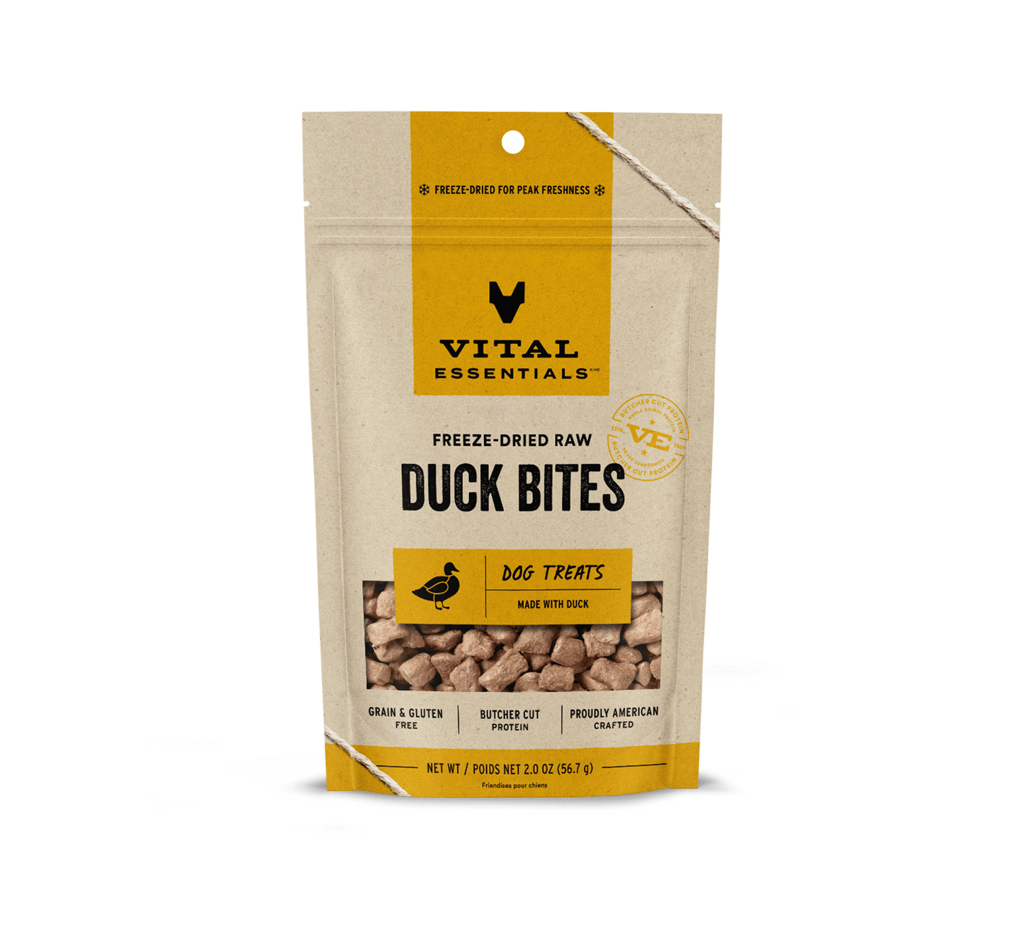 Vital Essentials® Freeze-Dried Duck Bites Dog Treats, 2oz