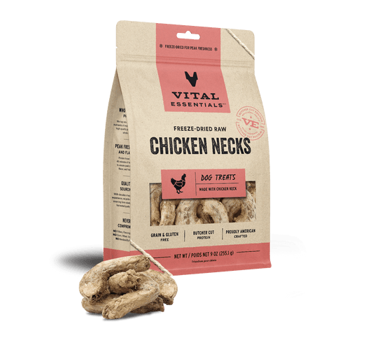 Vital Essentials® Freeze-Dried Raw Chicken Necks Dog Treats, 9 oz