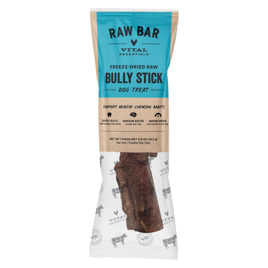 Vital Essentials® RAW BAR Freeze-Dried Raw Bully Stick Dog Treat, 0.5 oz