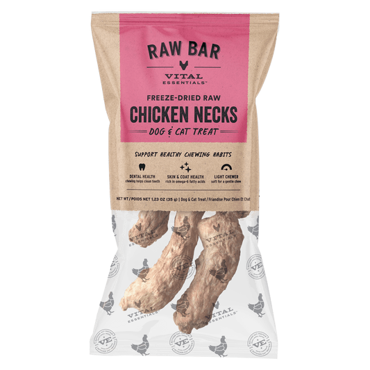 Vital Essentials RAW BAR Freeze-Dried Raw Chicken Necks Dog & Cat Treat, 1.23 oz