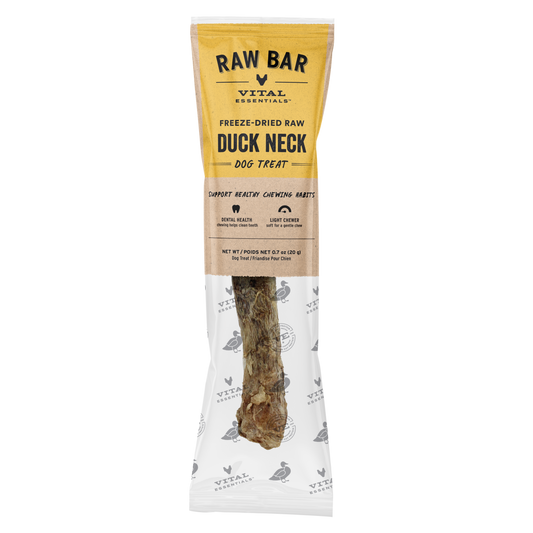 Vital Essentials® RAW BAR Freeze-Dried Raw Duck Neck Dog Treat, 0.7 oz