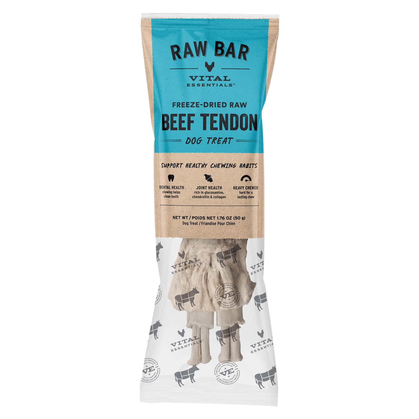 Vital Essentials RAW BAR Freeze-Dried Raw Beef Tendon Dog Treat, 1.76 oz
