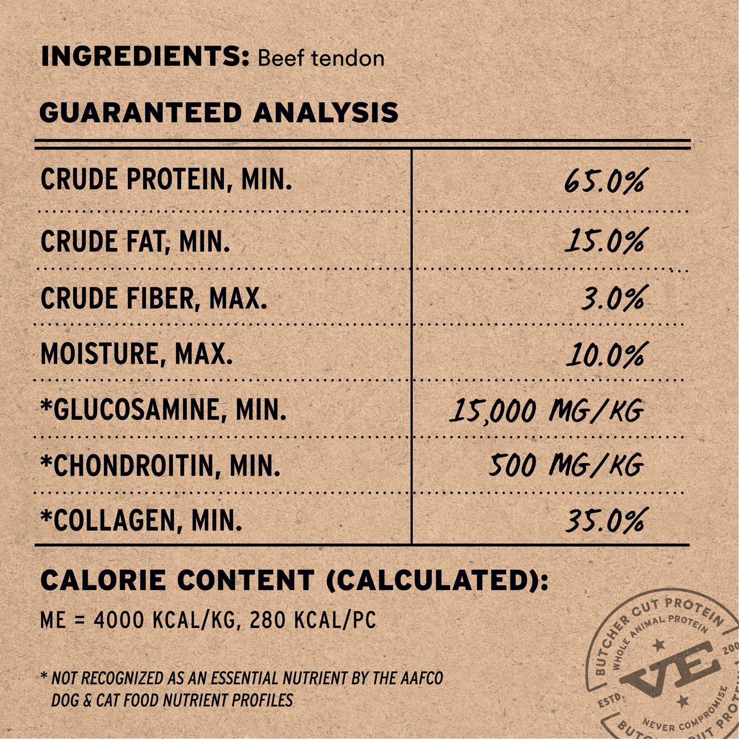 Vital Essentials RAW BAR Freeze-Dried Raw Beef Tendon Dog Treat, 1.76 oz