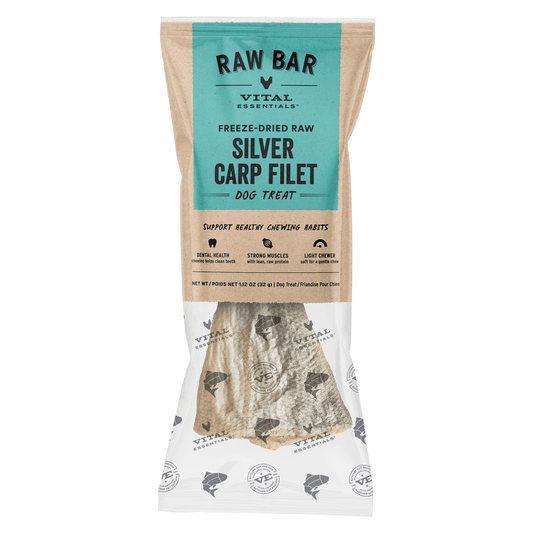 Vital Essentials RAW BAR Freeze-Dried Raw Silver Carp Filet Dog Treat, 1.12 oz