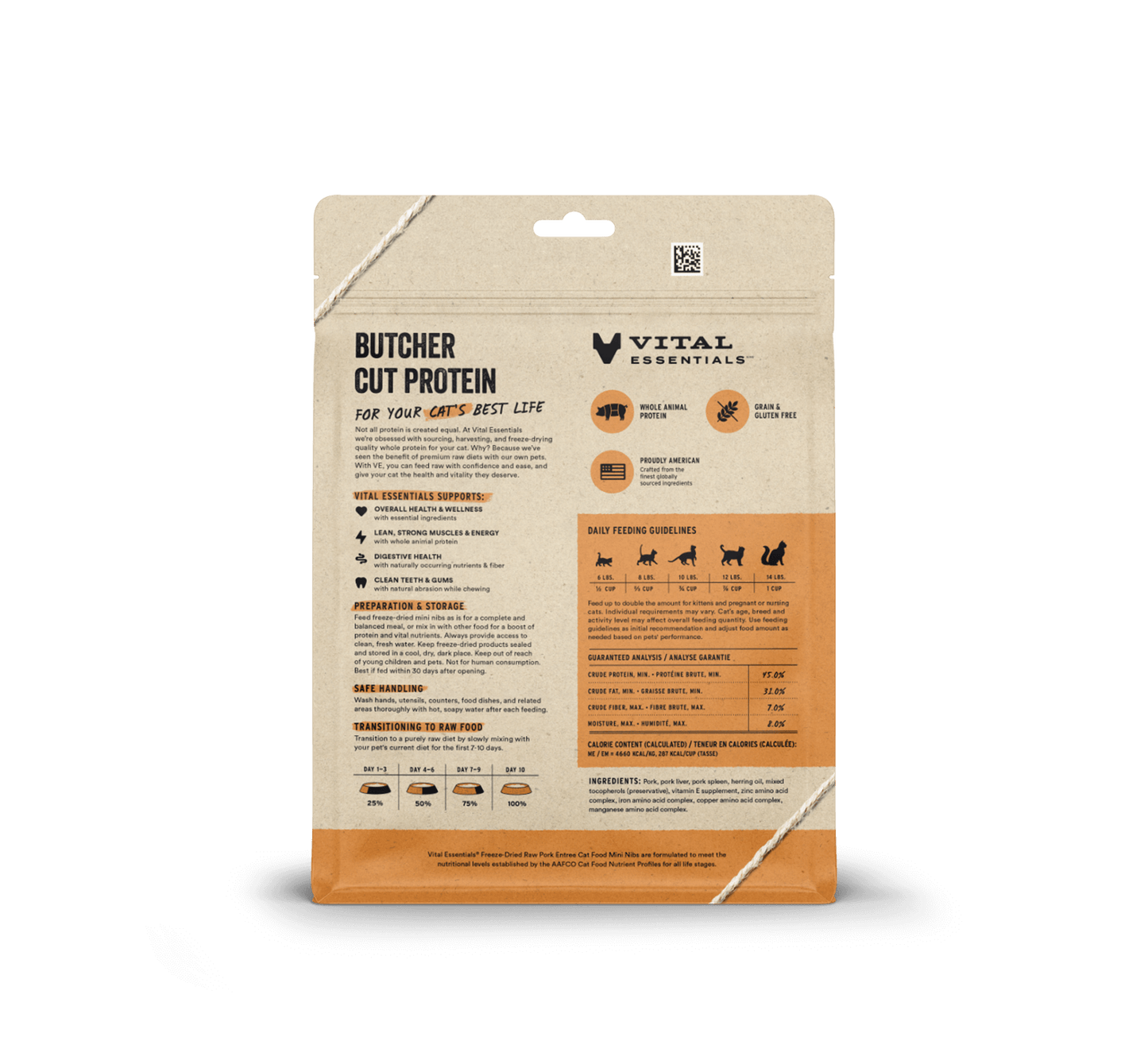 Vital Essentials® Freeze-Dried Raw Pork Entree Cat Food Mini Nibs, 8 oz