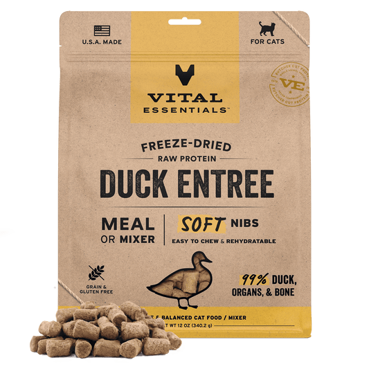 Vital Essentials® Freeze-Dried Raw Duck Entree Cat Food Soft Nibs, 12 oz