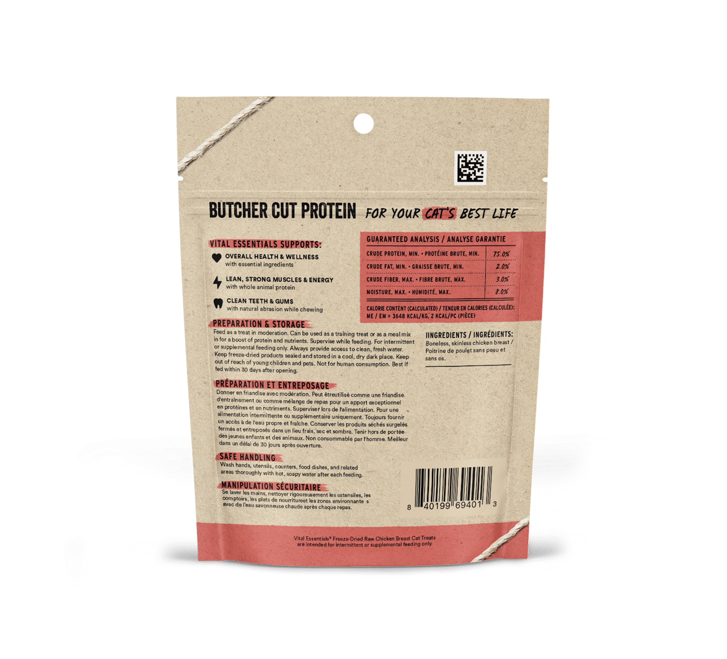 Vital Essentials® Freeze-Dried Raw Chicken Breast Cat Treats, 1 oz