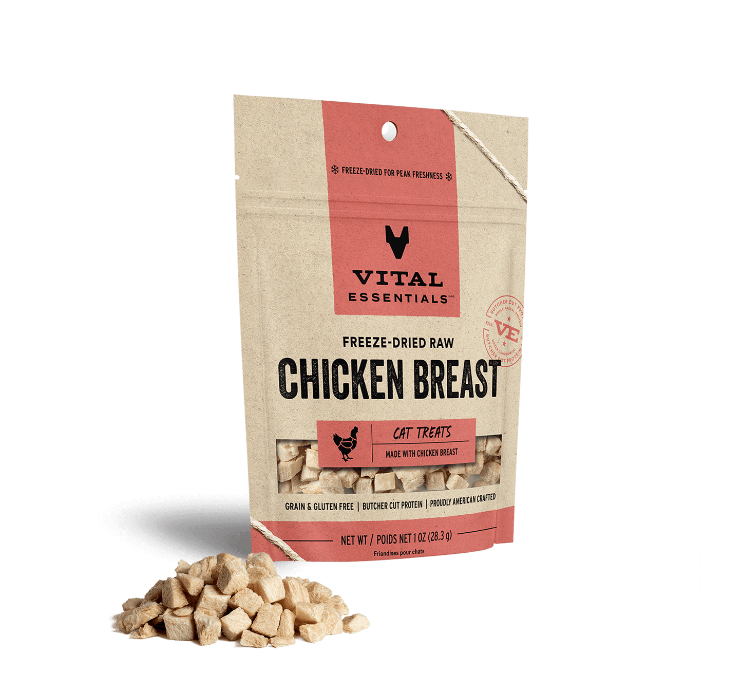 Vital Essentials® Freeze-Dried Raw Chicken Breast Cat Treats, 1 oz