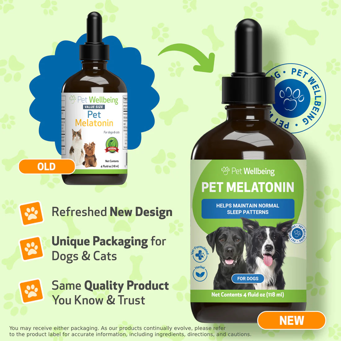 Pet Wellbeing - Pet Melatonin for Cats & Dogs - Support for dog Cushing's disease or anxiety