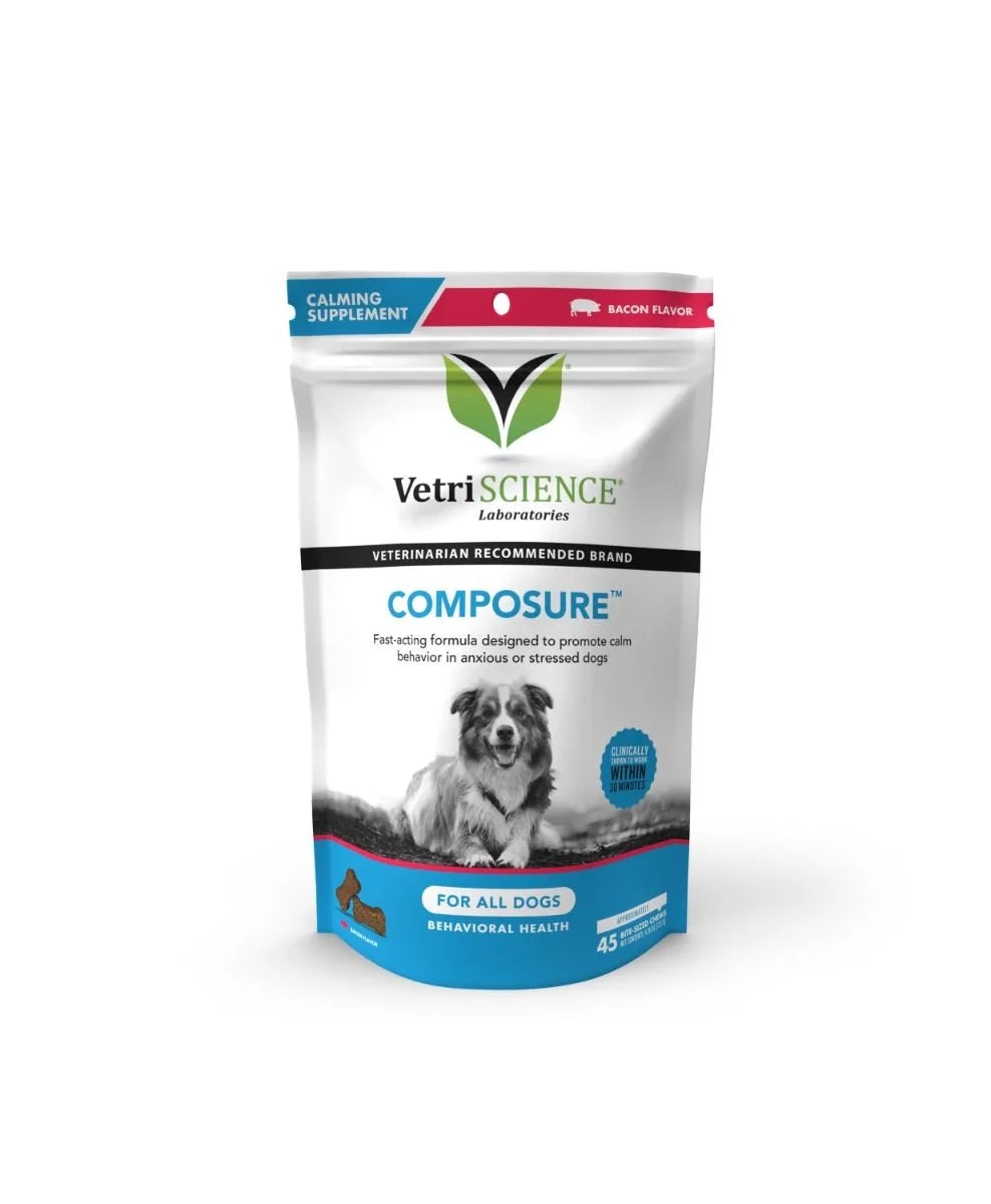 VetriScience® - Composure™ Calming Supplement for Dogs (45 chews, Bacon Flavor)