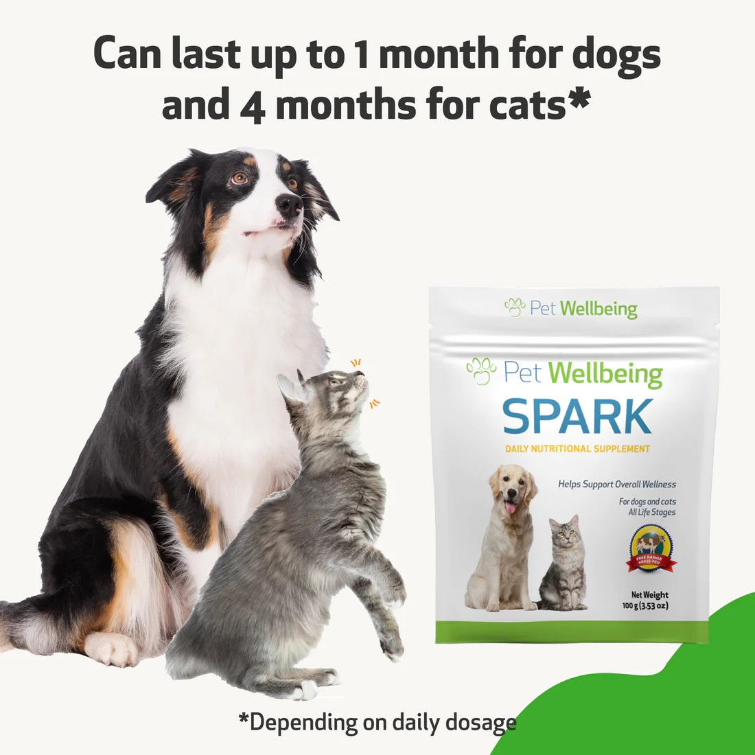 Pet Wellbeing - Spark - Daily Nutritional Greens Supplement (100g)