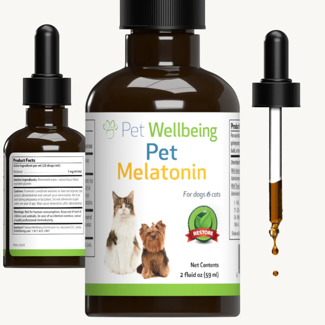 Pet Wellbeing - Pet Melatonin for Cats & Dogs - Support for dog Cushing's disease or anxiety